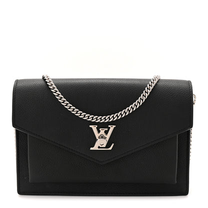 Louis Vuitton Soft Calfskin My Lockme Chain Pochette Black 1 of 9