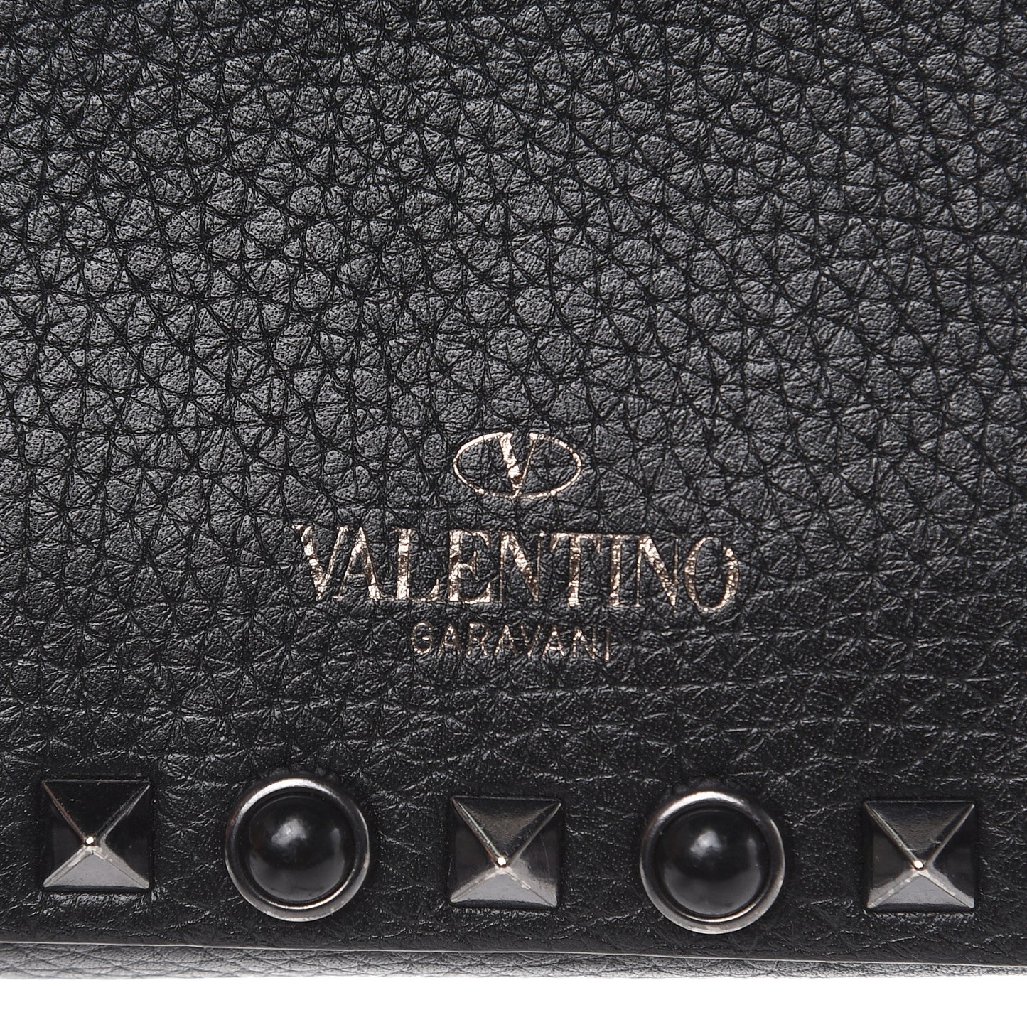 Calfskin Small Rockstud Rolling Chain Camera Crossbody Bag Black