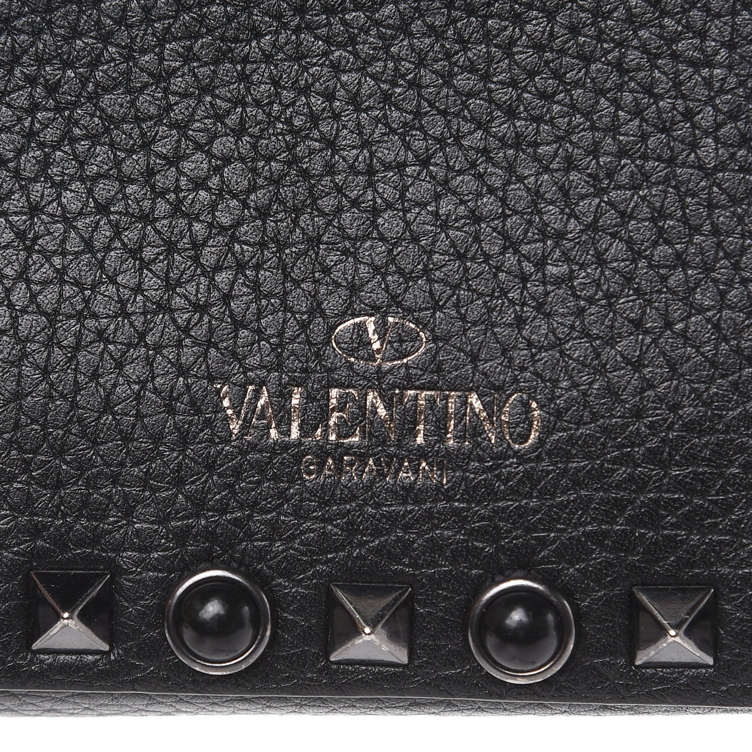 Valentino Garavani Calfskin Small Rockstud Rolling Chain Camera Crossbody Bag Black 7 of 9