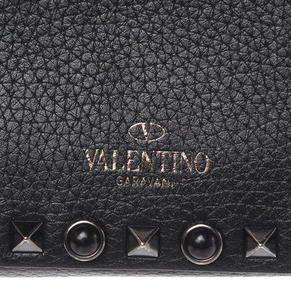 Valentino Garavani Calfskin Small Rockstud Rolling Chain Camera Crossbody Bag Black 7 of 9