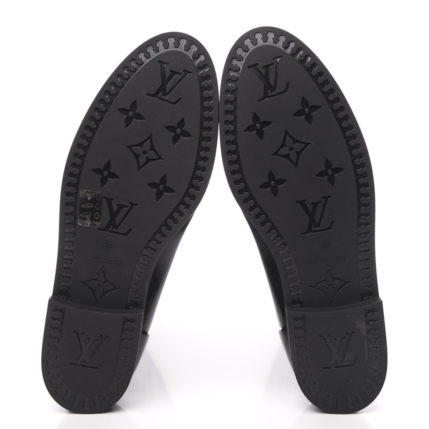 Louis Vuitton Rubber Embossed Monogram Drops High Rain Boots 39 Black 5 of 8