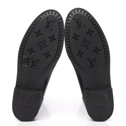 Louis Vuitton Rubber Embossed Monogram Drops High Rain Boots 39 Black 5 of 8