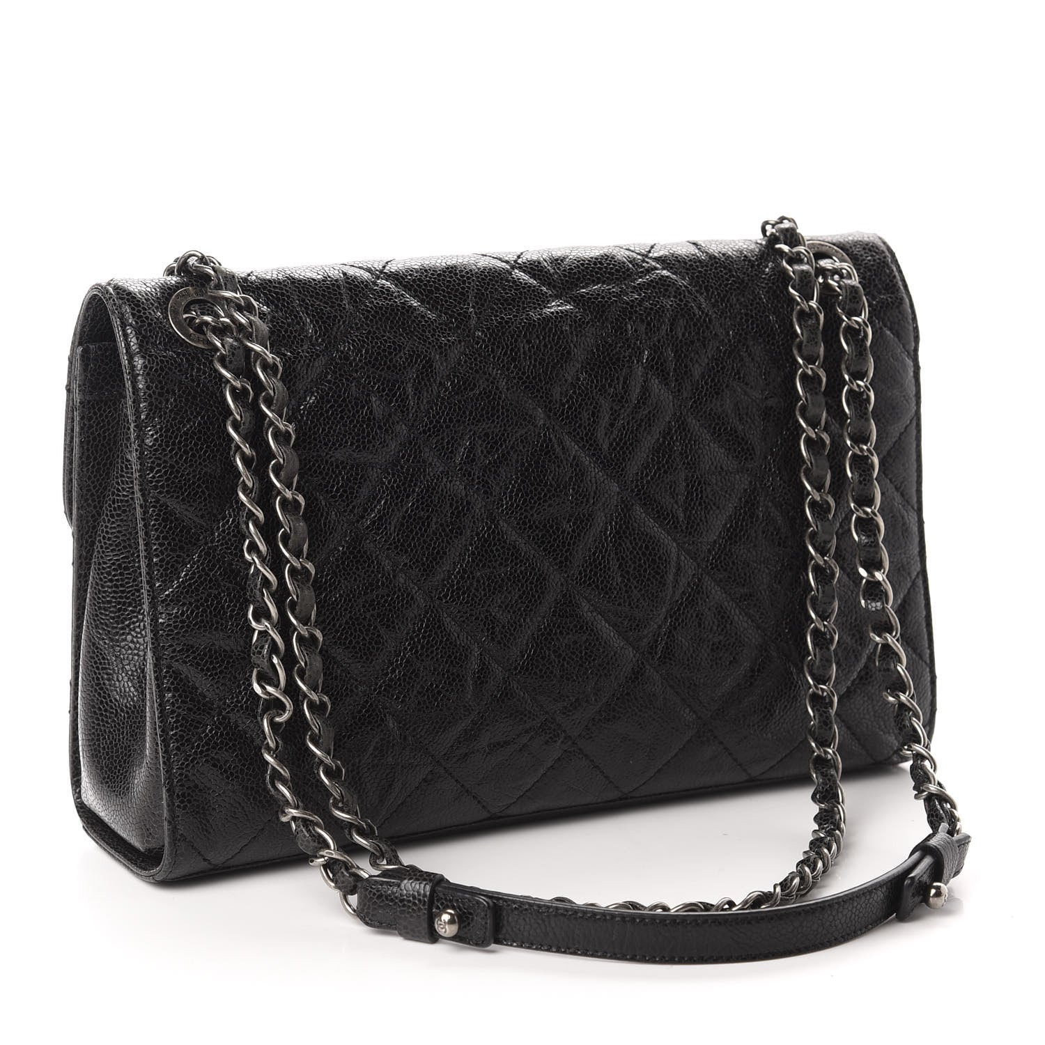 Chanel Crumpled Grained Calfskin Medium CC Crave Flap Black 2 of 10