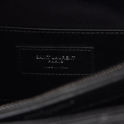 Saint Laurent Sheepskin Matelasse Chevron Monogram Large College Satchel Black 6 of 8