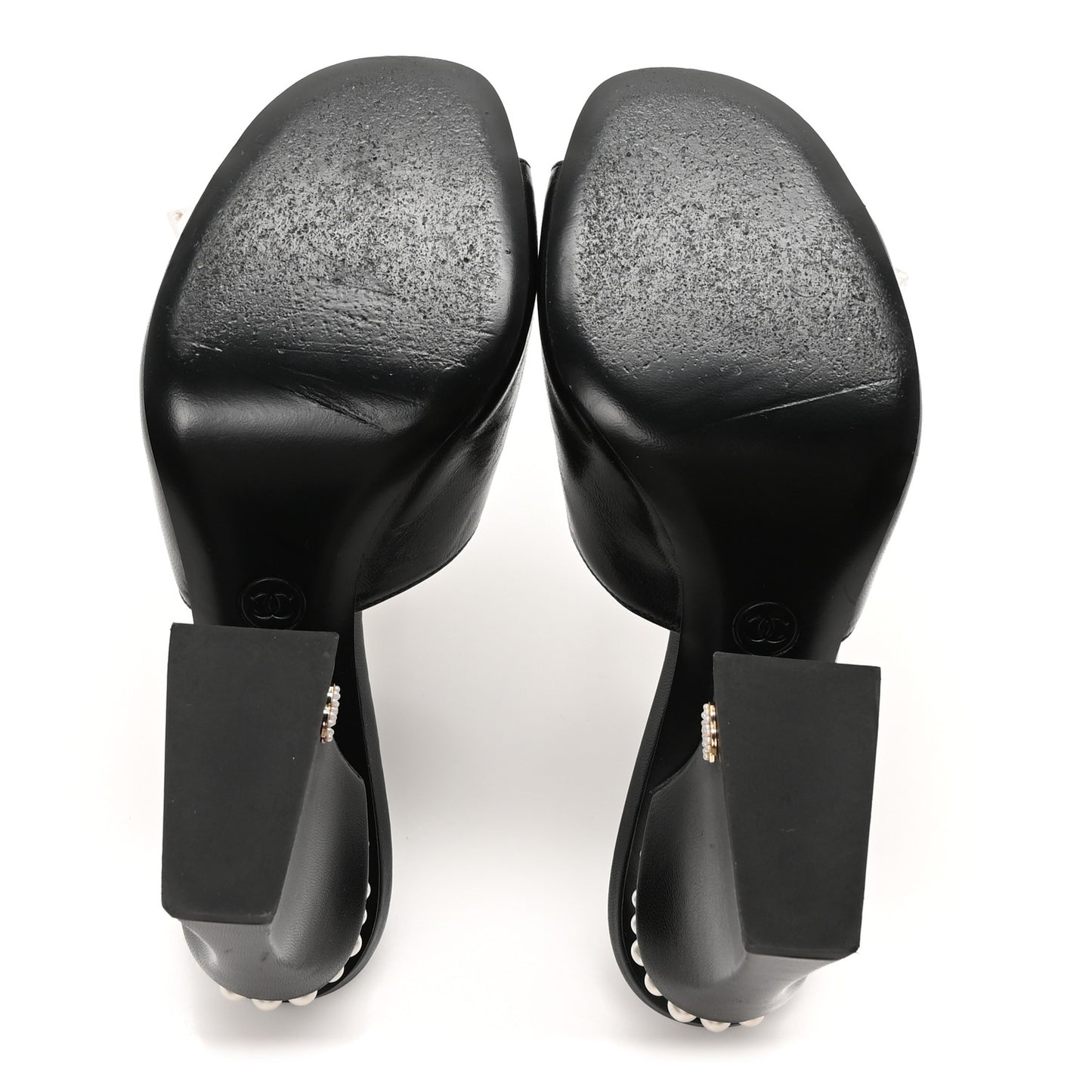 Shiny Goatskin Pearl Mule 37 Black