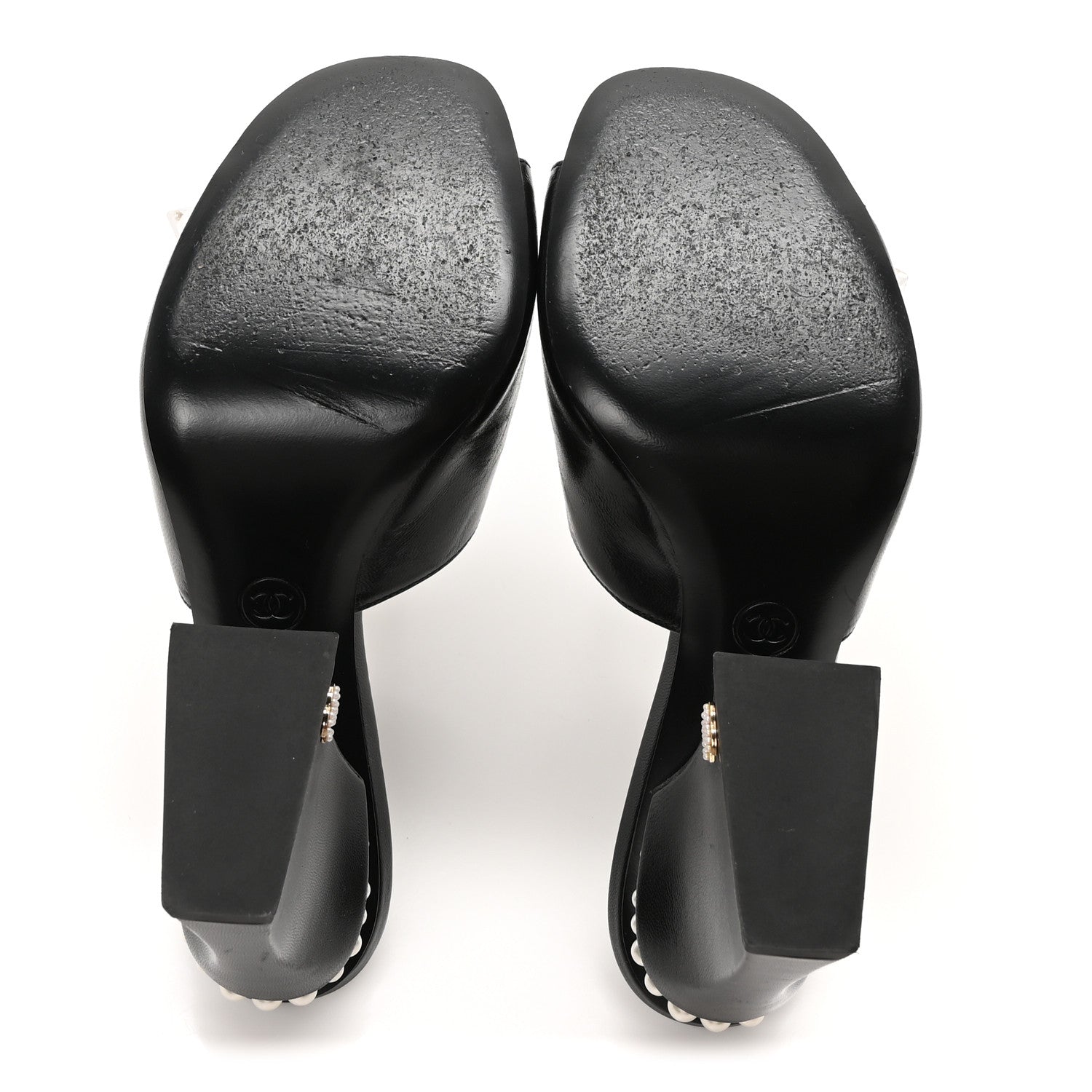 Chanel Shiny Goatskin Pearl Mule 37 Black 6 of 8
