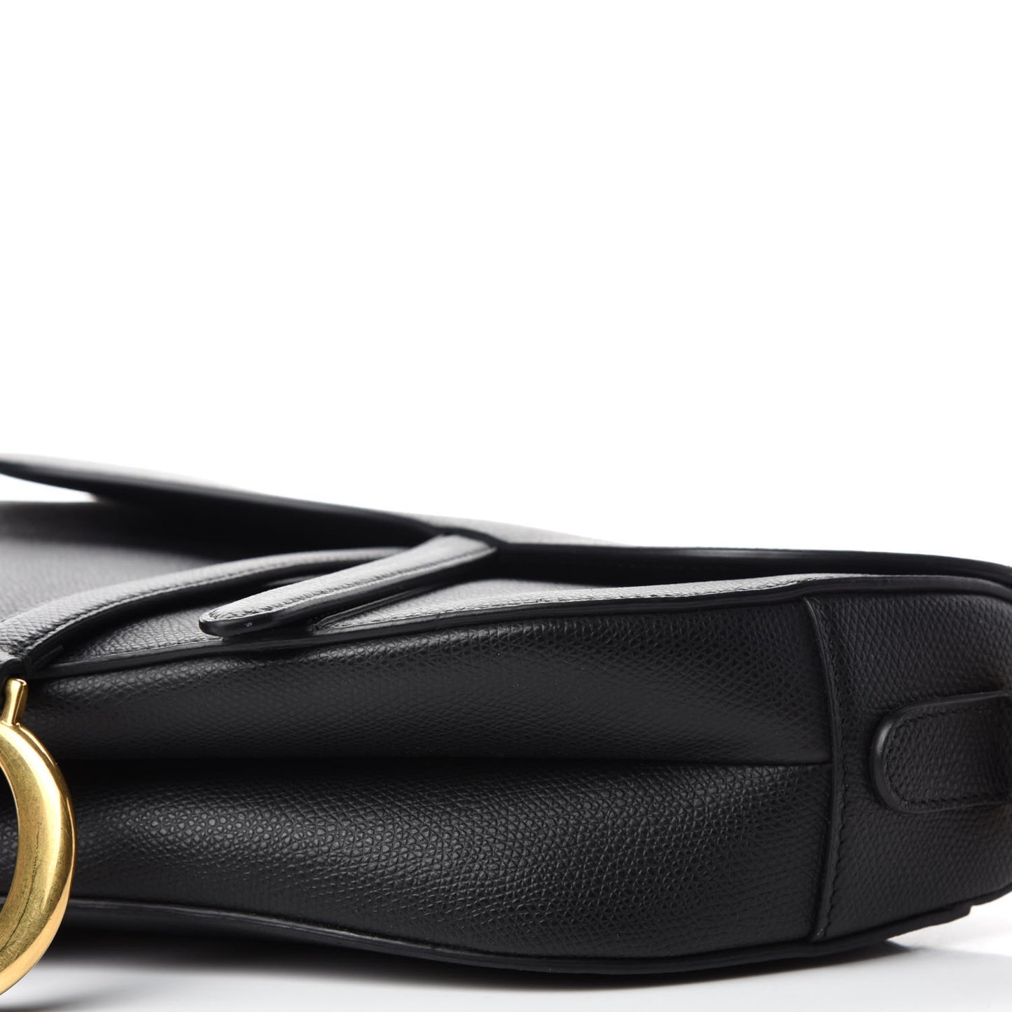 Grained Calfskin Saddle Bag Black