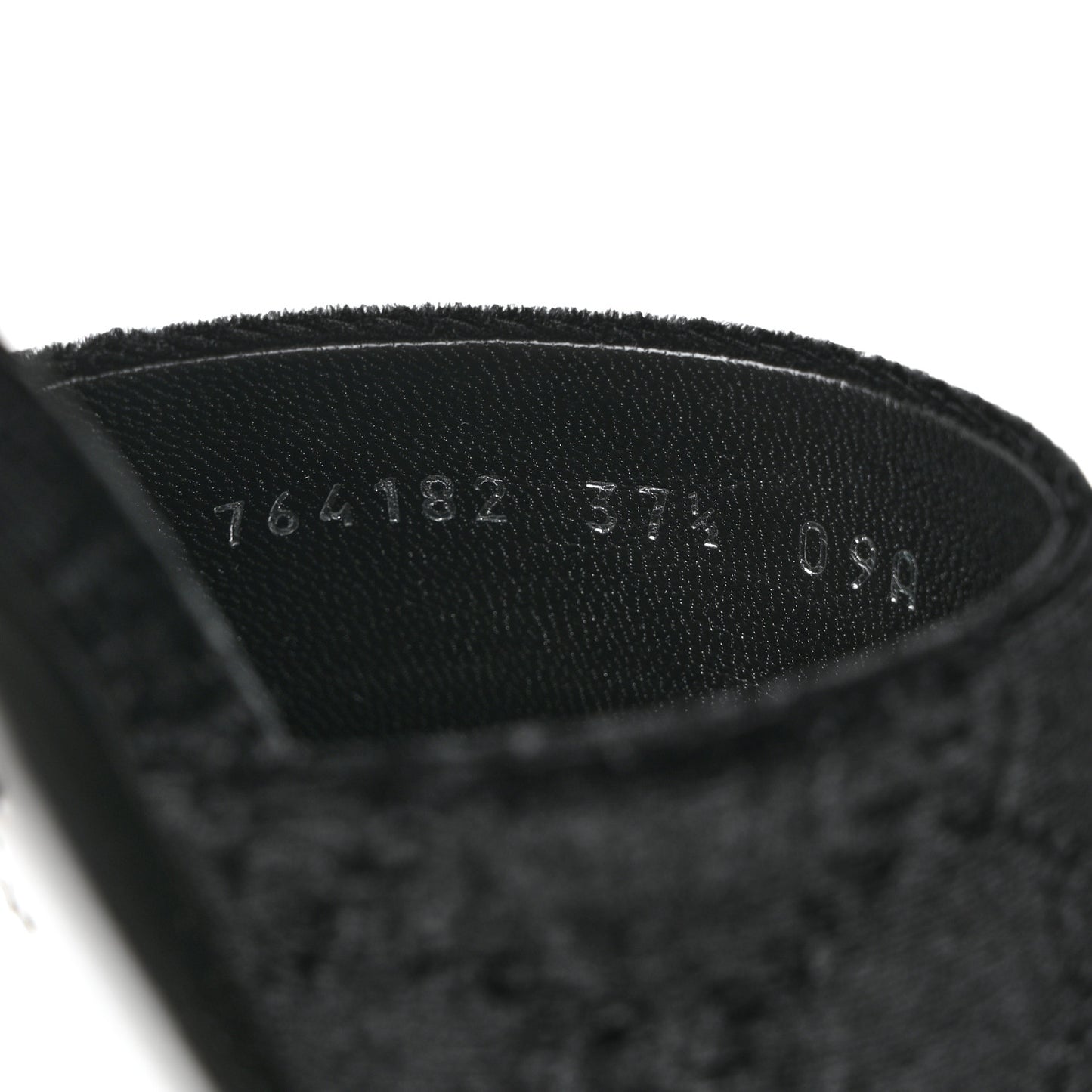 New Velvet Ashmir Regent Calfskin GG Monogram Square Toe Bow 45mm Slide Sandals 37.5 Black