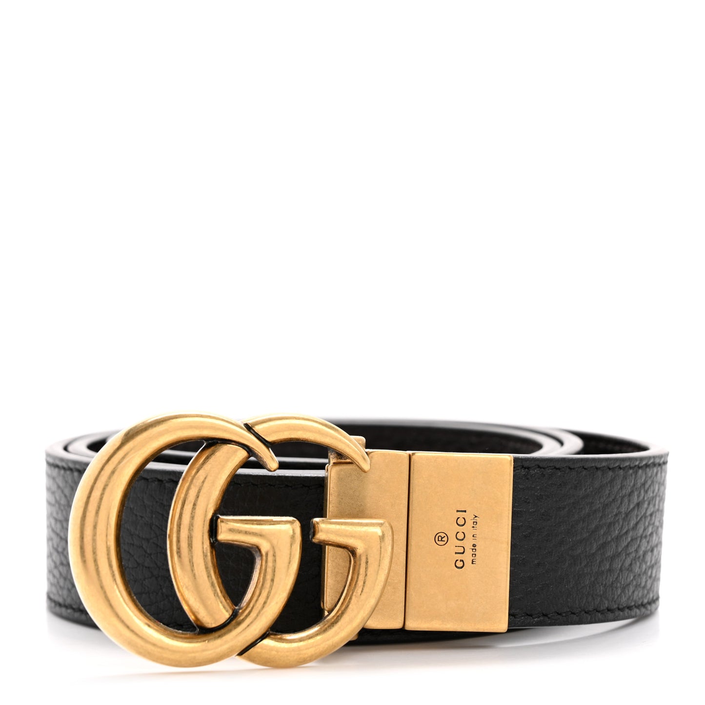 Calfskin Double G Reversible Belt 80 32 Black Cocoa