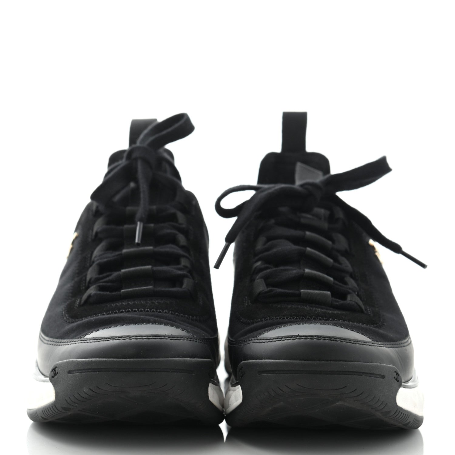 Chanel Velvet Calfskin Mixed Fibers CC Sneakers 39 Black 2 of 8
