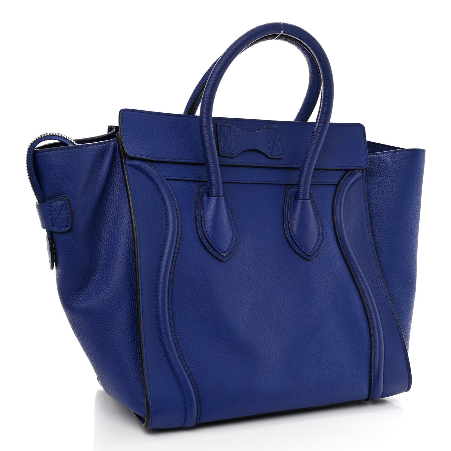 Drummed Calfskin Mini Luggage Indigo
