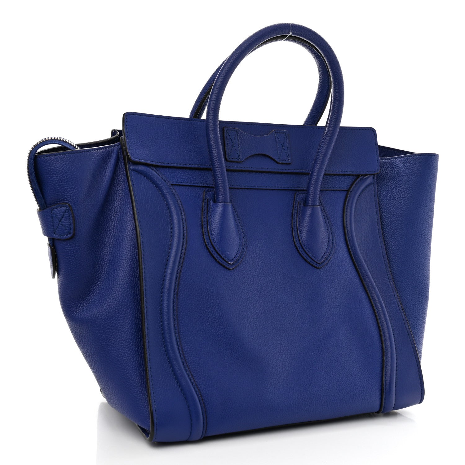 Celine Drummed Calfskin Mini Luggage Indigo 3 of 12