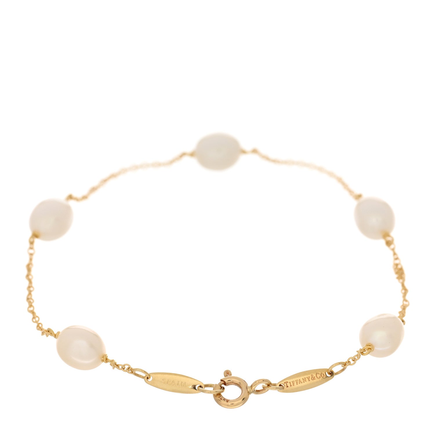 Tiffany 18K Yellow Gold Pearl 6-6.5mm Elsa Peretti Pearls By The Yard Bracelet 2 of 4