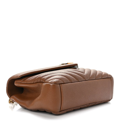 Saint Laurent Calfskin Matelasse Chevron Monogram Medium College Bag Brick 4 of 10