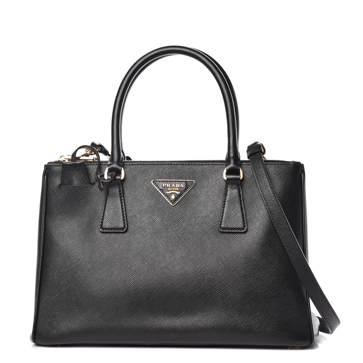 Prada Saffiano Small Galleria Double Zip Tote Black 1 of 20