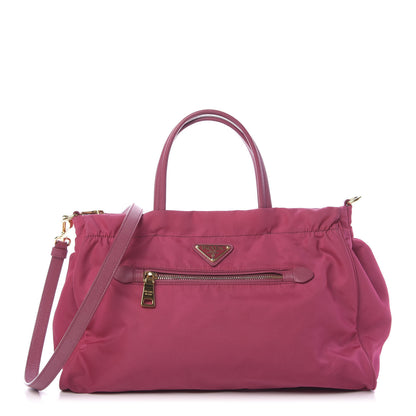 Prada Tessuto Nylon Saffiano Tote Ibisco 1 of 12