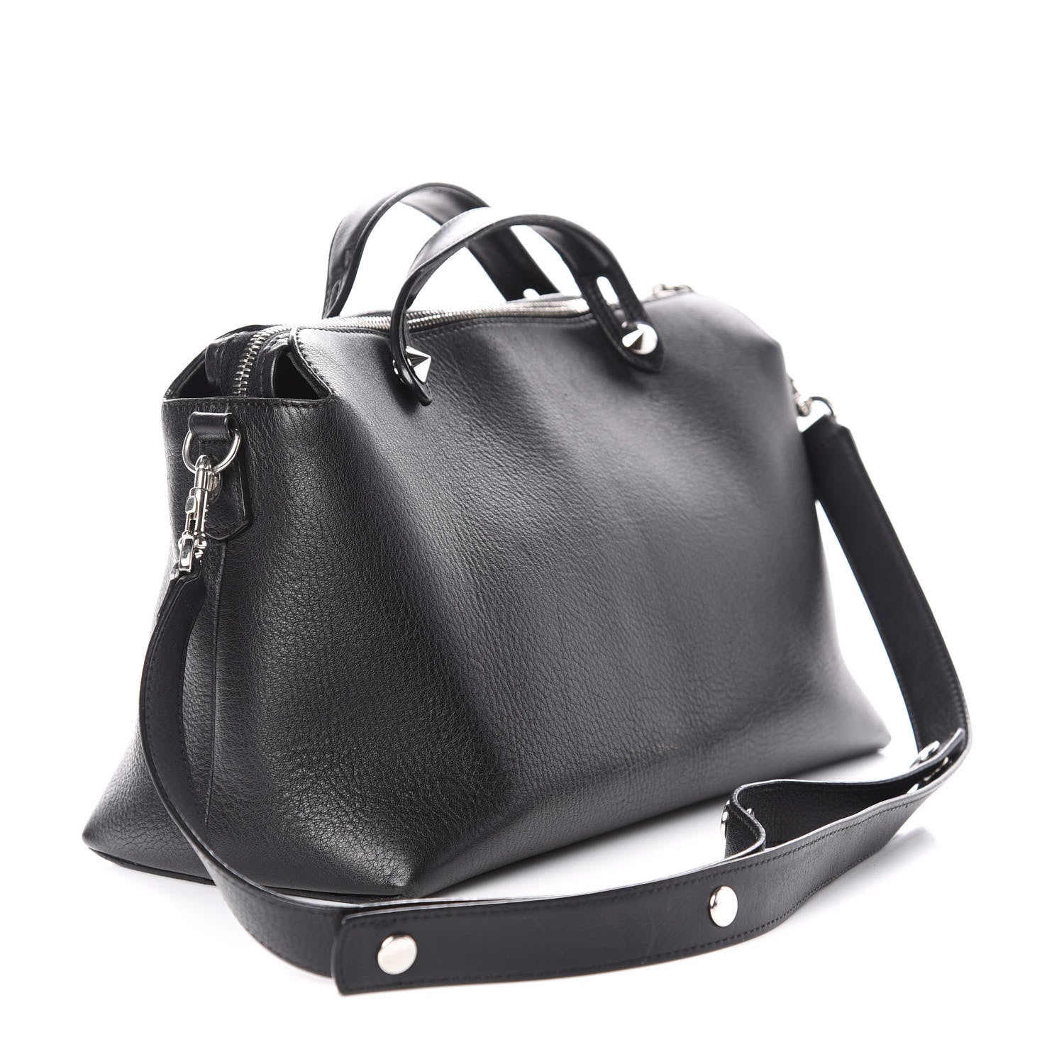 Fendi Vitello Dolce Large By The Way Boston Bag Black 2 of 10