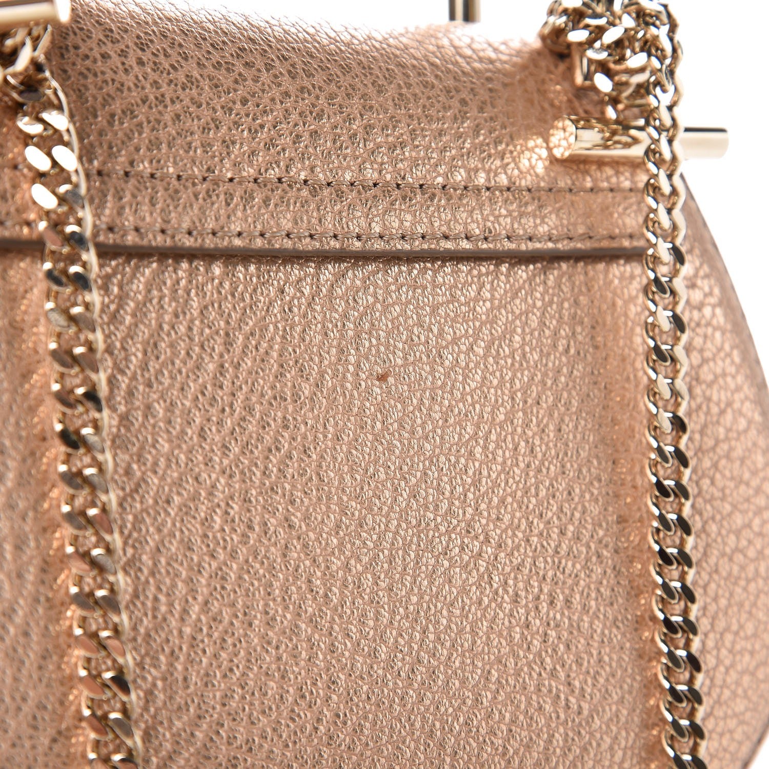 Chloe Metallic Grained Goatskin Nano Drew Shoulder Bag Abstract Gold 7 of 7