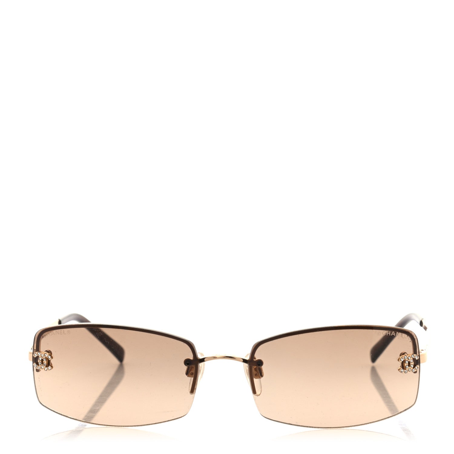 Chanel Crystal CC Logo Sunglasses 4093-B Gold 2 of 7
