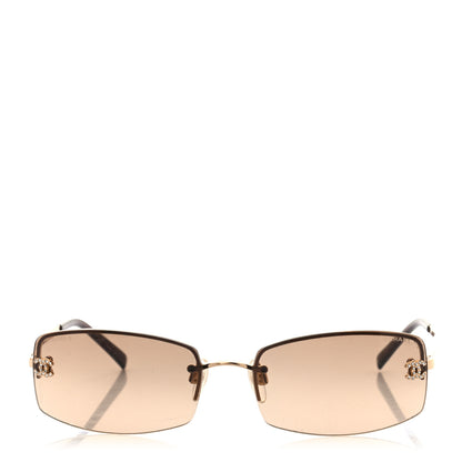 Chanel Crystal CC Logo Sunglasses 4093-B Gold 2 of 7