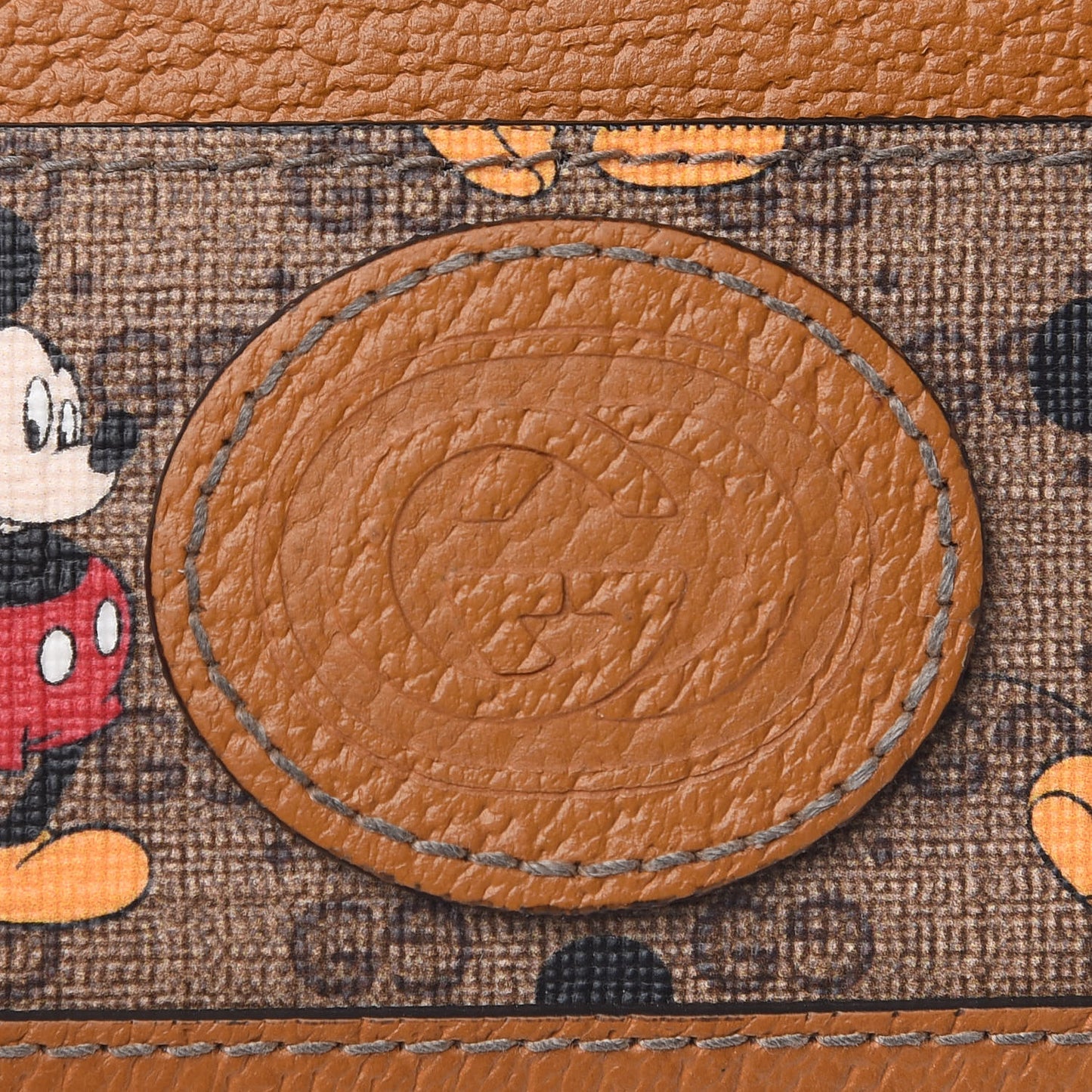 X DISNEY Mini Vintage GG Supreme Monogram Mickey Mouse Card Holder Beige Vintage Sun Oil