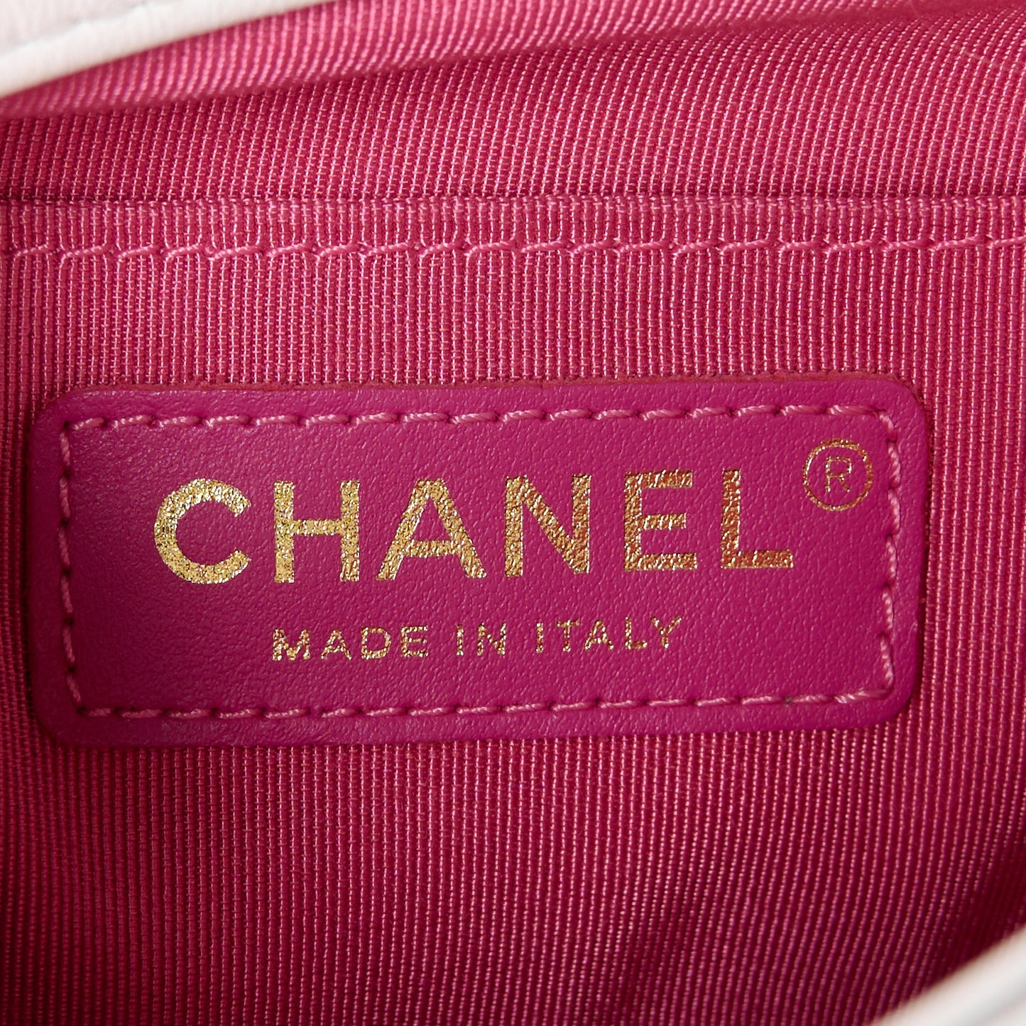 Lambskin Quilted Small Circular Handle Bag White