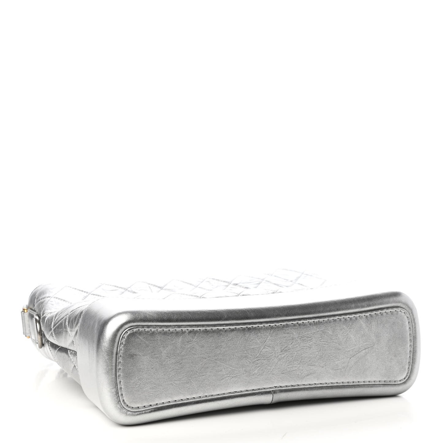 Metallic Lambskin Calfskin Quilted Large Gabrielle Hobo Silver