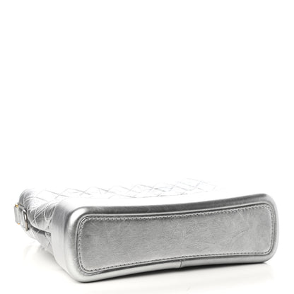 Chanel Metallic Lambskin Calfskin Quilted Large Gabrielle Hobo Silver 4 of 11