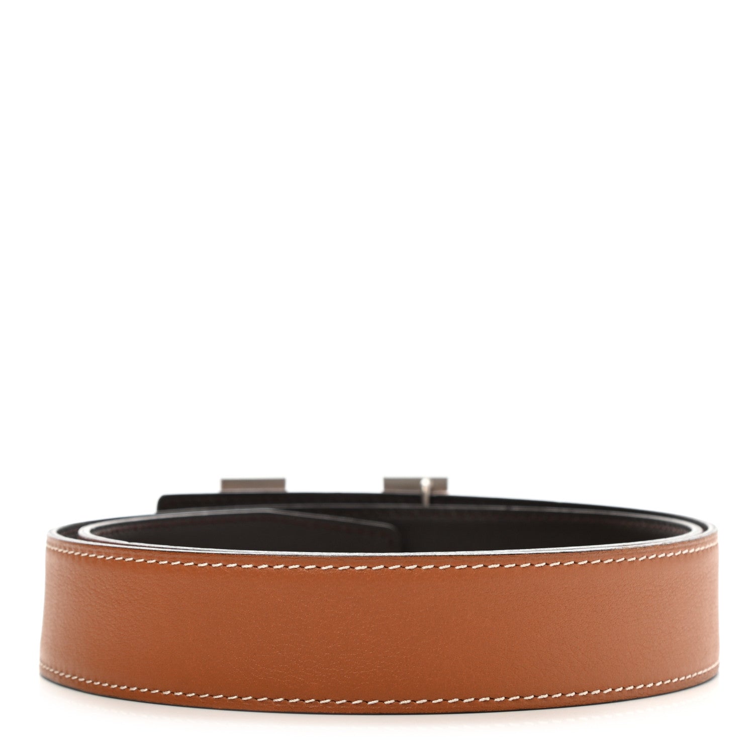 Hermes Box Togo 32mm H Belt 80 Black Gold 2 of 7