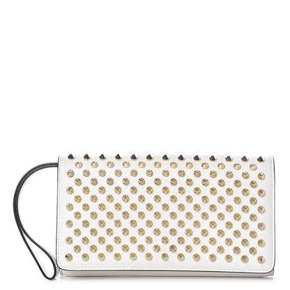 Christian Louboutin Calfskin Macaron Spiked Flap Wallet White 1 of 10