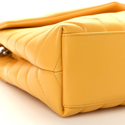 Saint Laurent Calfskin Y Quilted Monogram Small Loulou Chain Satchel Cheddar 7 of 8