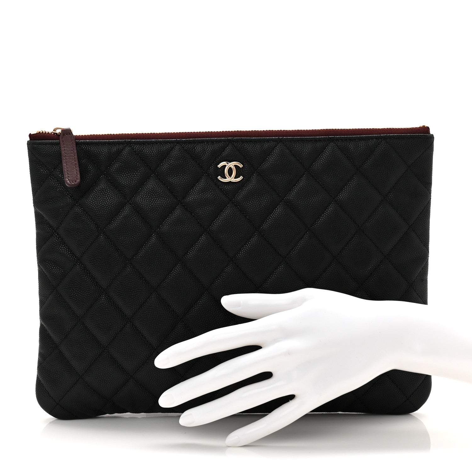 Chanel Caviar Quilted Medium Cosmetic Case Black 2 of 7