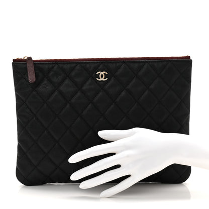 Chanel Caviar Quilted Medium Cosmetic Case Black 2 of 7