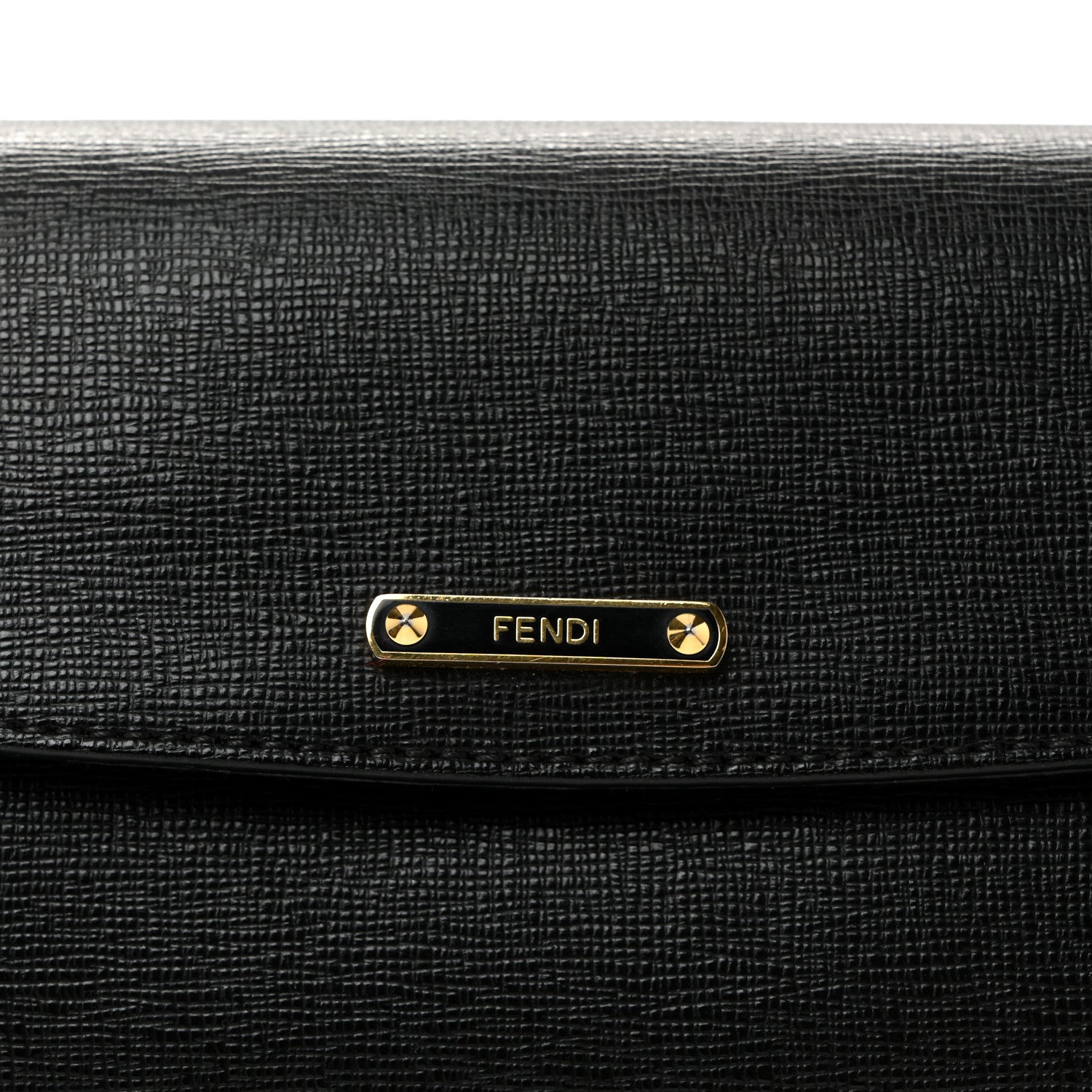 Fendi Vitello Elite Flap Crossbody Bag Black 14 of 19