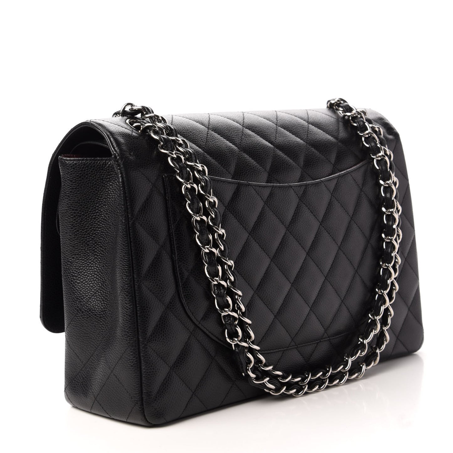 Caviar Quilted Maxi Double Flap Black