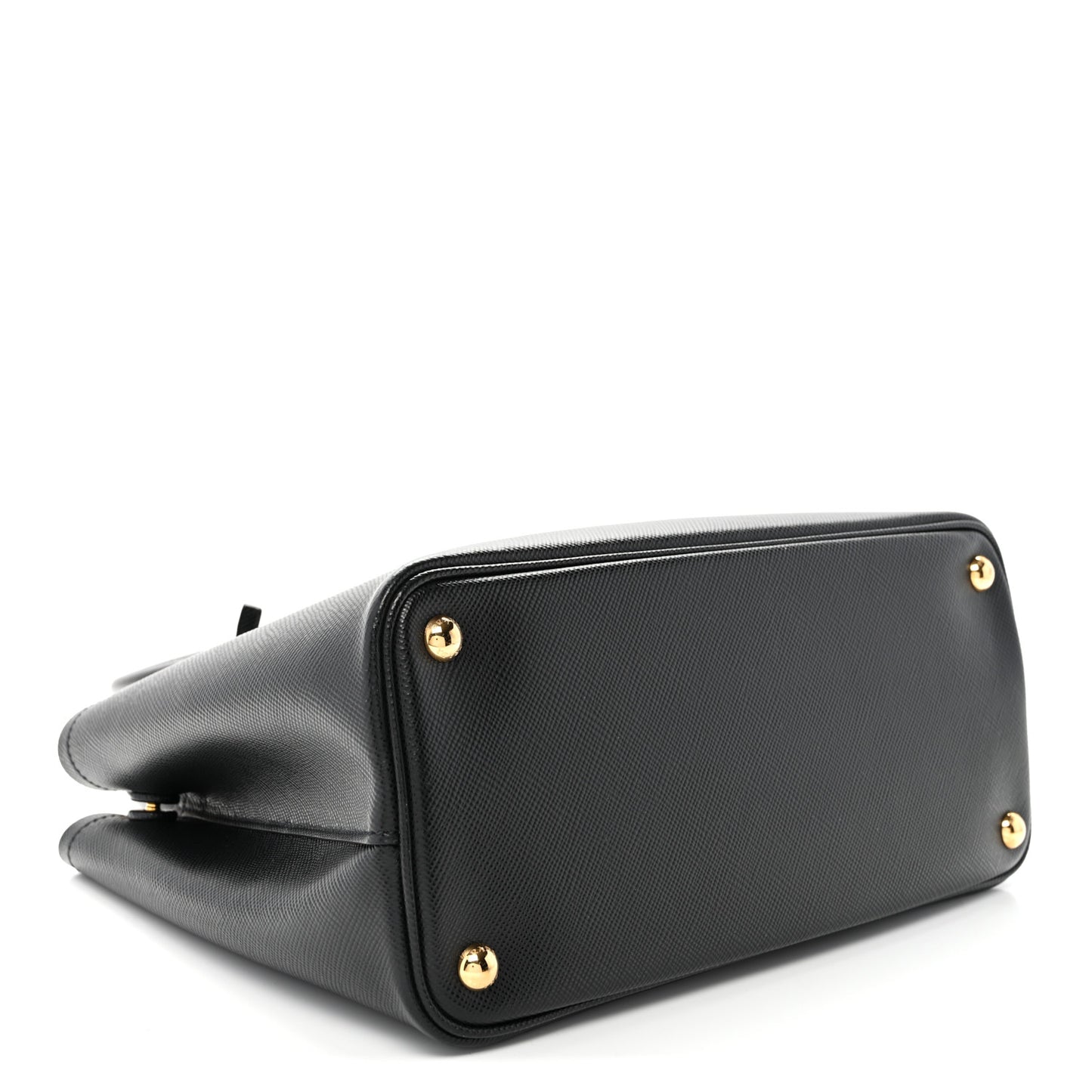 Saffiano Cuir Small Double Bag Black Fuoco