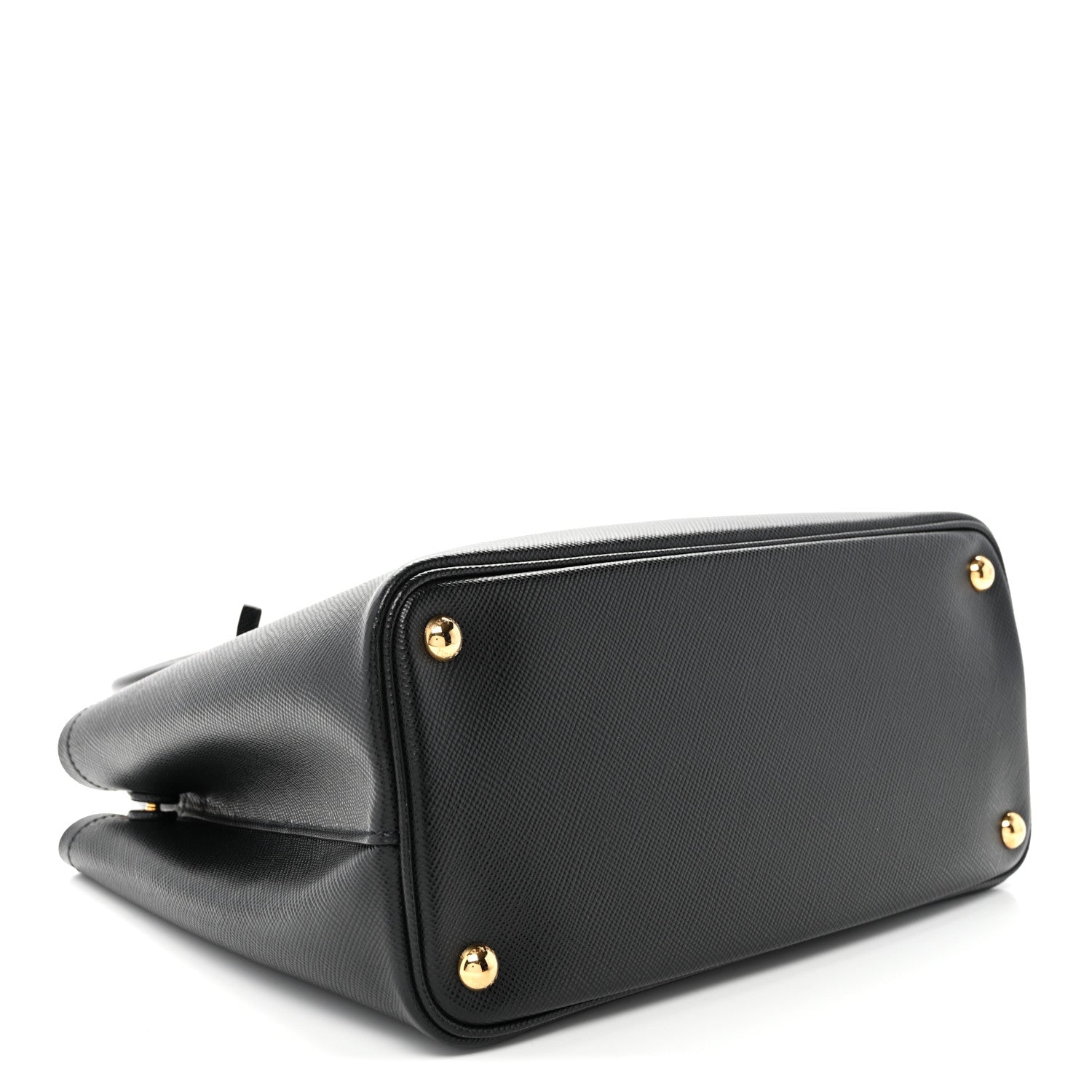 Prada Saffiano Cuir Small Double Bag Black Fuoco 4 of 10