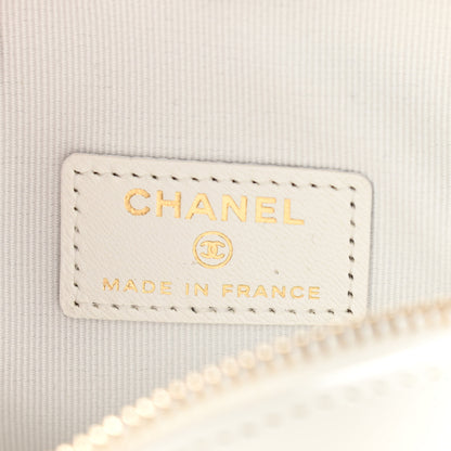 Chanel Lambskin Quilted CC In Love Heart Clutch With Chain White 8 of 10