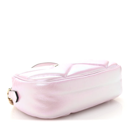Gucci Iridescent Nappa Chevron Matelasse Small GG Marmont Chain Shoulder Bag Iridescent Escape Pink 4 of 11