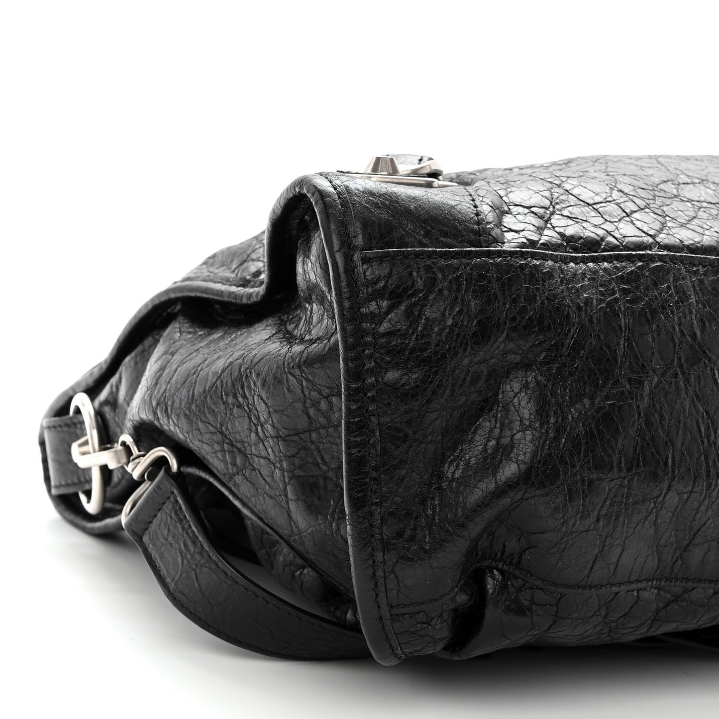 Agneau Silver Metallic Edge Hardware City Black