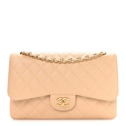 Chanel Caviar Quilted Jumbo Double Flap Beige Clair 1 of 10
