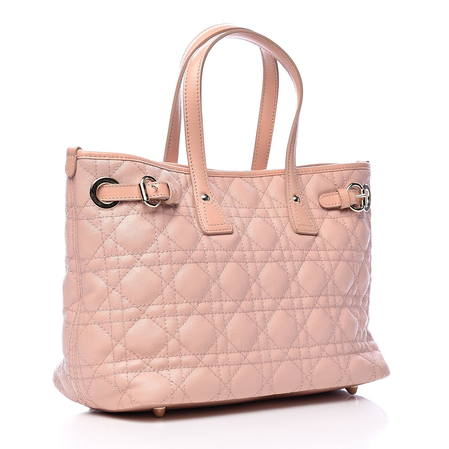 Coated Canvas Cannage Mini Panarea Tote Light Pink