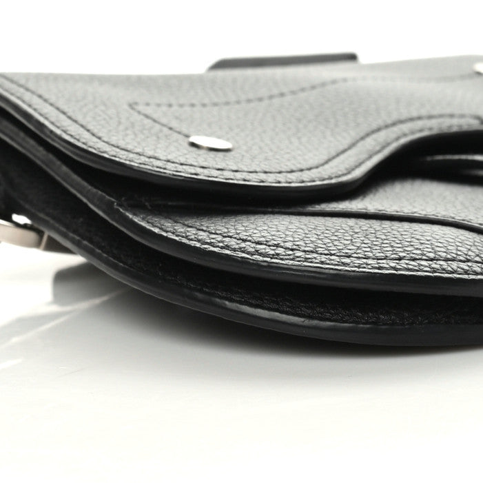 Christian Dior X KAWS Grained Calfskin Saddle Wristlet Black 5 of 9