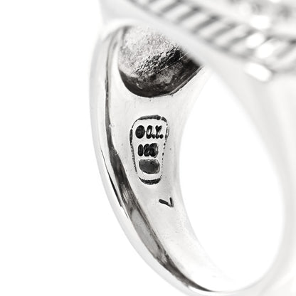 David Yurman Sterling Silver Diamond White Agate 14mm Albion Ring 54 7 5 of 6