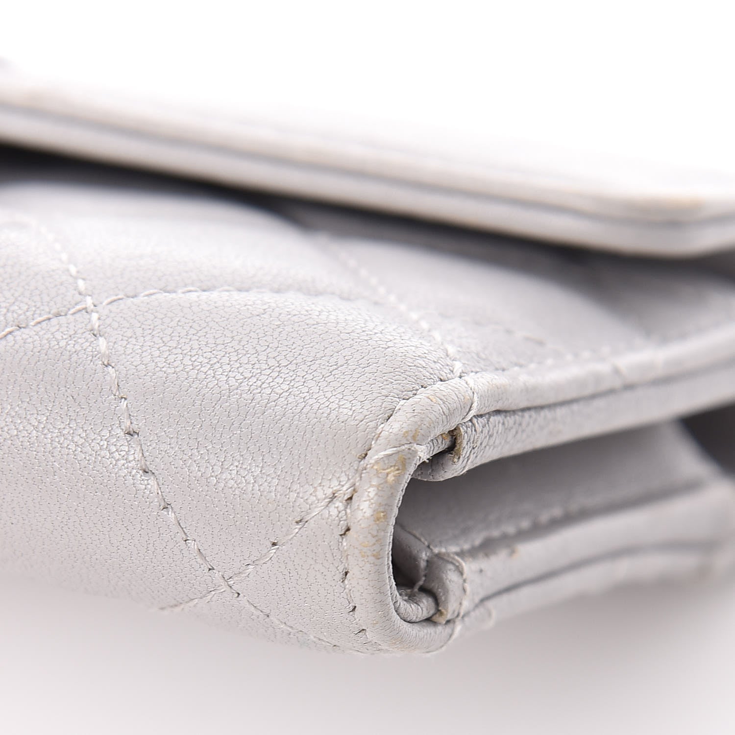 Chanel Lambskin Quilted CC Box Flap Wallet Grey 23 of 23