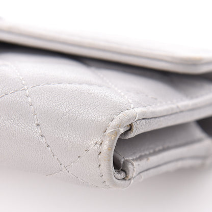 Chanel Lambskin Quilted CC Box Flap Wallet Grey 23 of 23