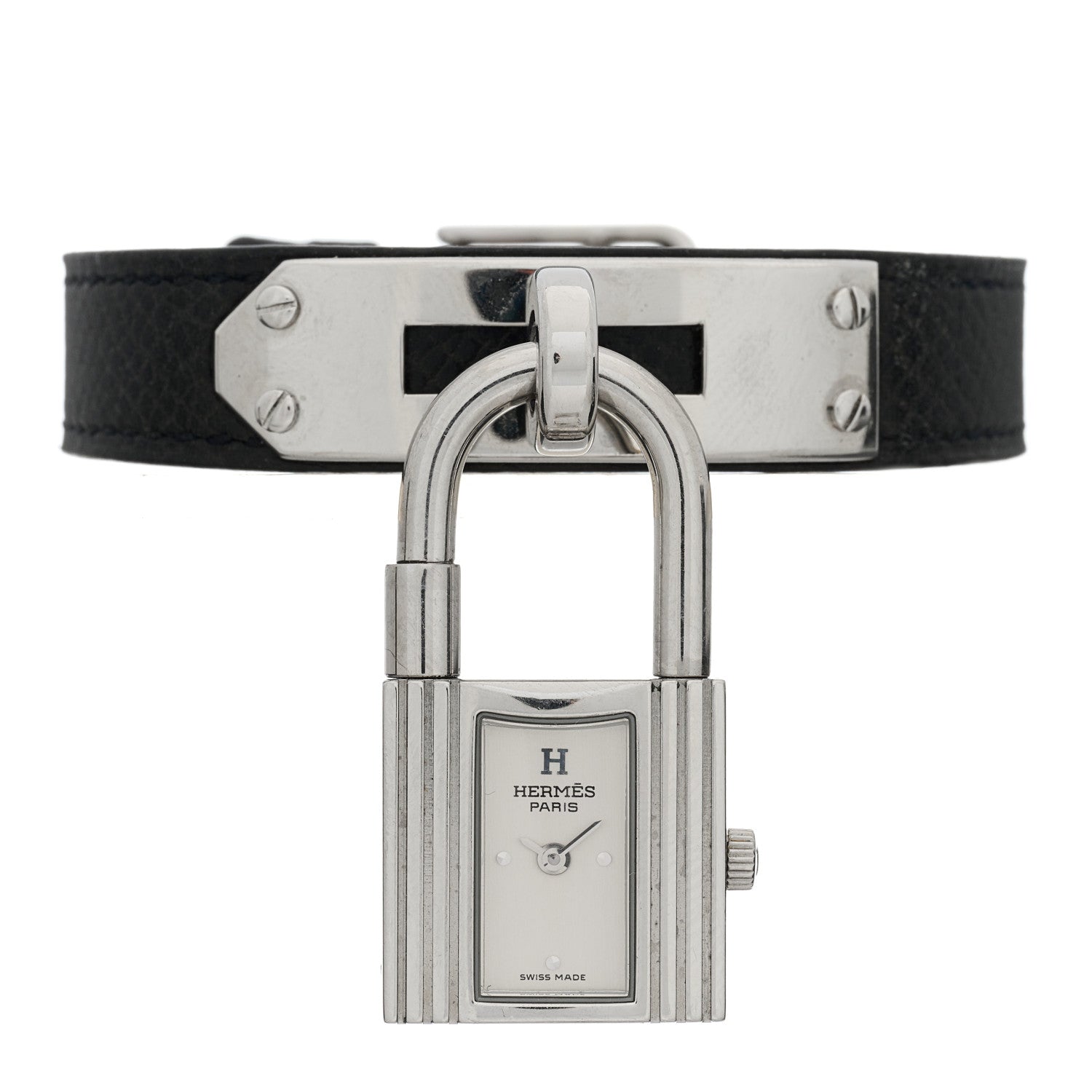 Hermes Stainless Steel Epsom 20mm Kelly Cadena Quartz Watch Noir 2 of 5