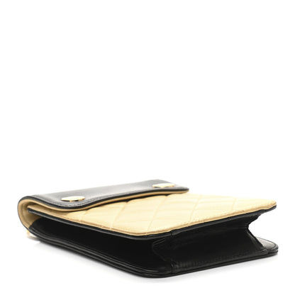 Chanel Lambskin Quilted Mini Flap Pouch Beige Black 4 of 11