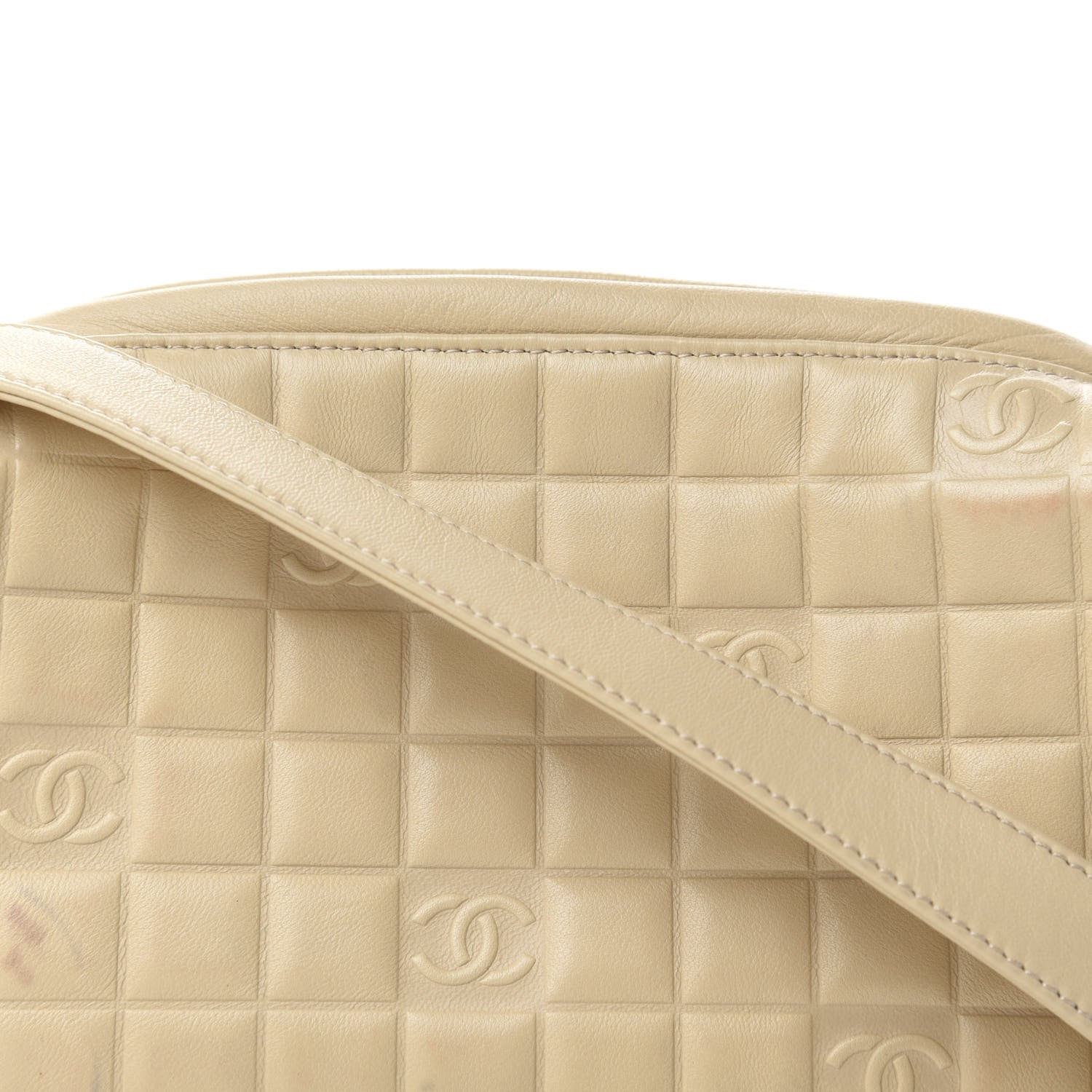 Chanel Lambskin Quilted CC Chocolate Bar Shoulder Bag Beige 15 of 15