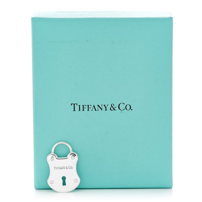 Tiffany Sterling Silver Diamond Emblem Lock Pendant 5 of 5